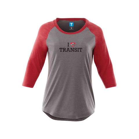 "I love Transit" Jersey, Women's - Red/Grey