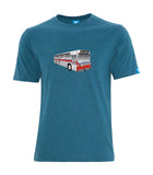 “New Look” Bus T-Shirt, Men’s- Heather Teal