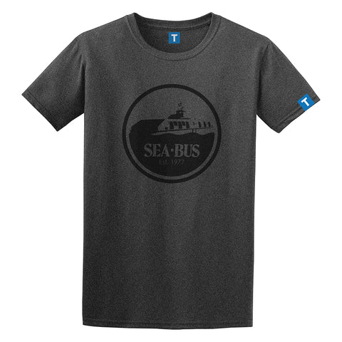 Men's Retro SeaBus T-shirt, Dark Grey with Black Logo