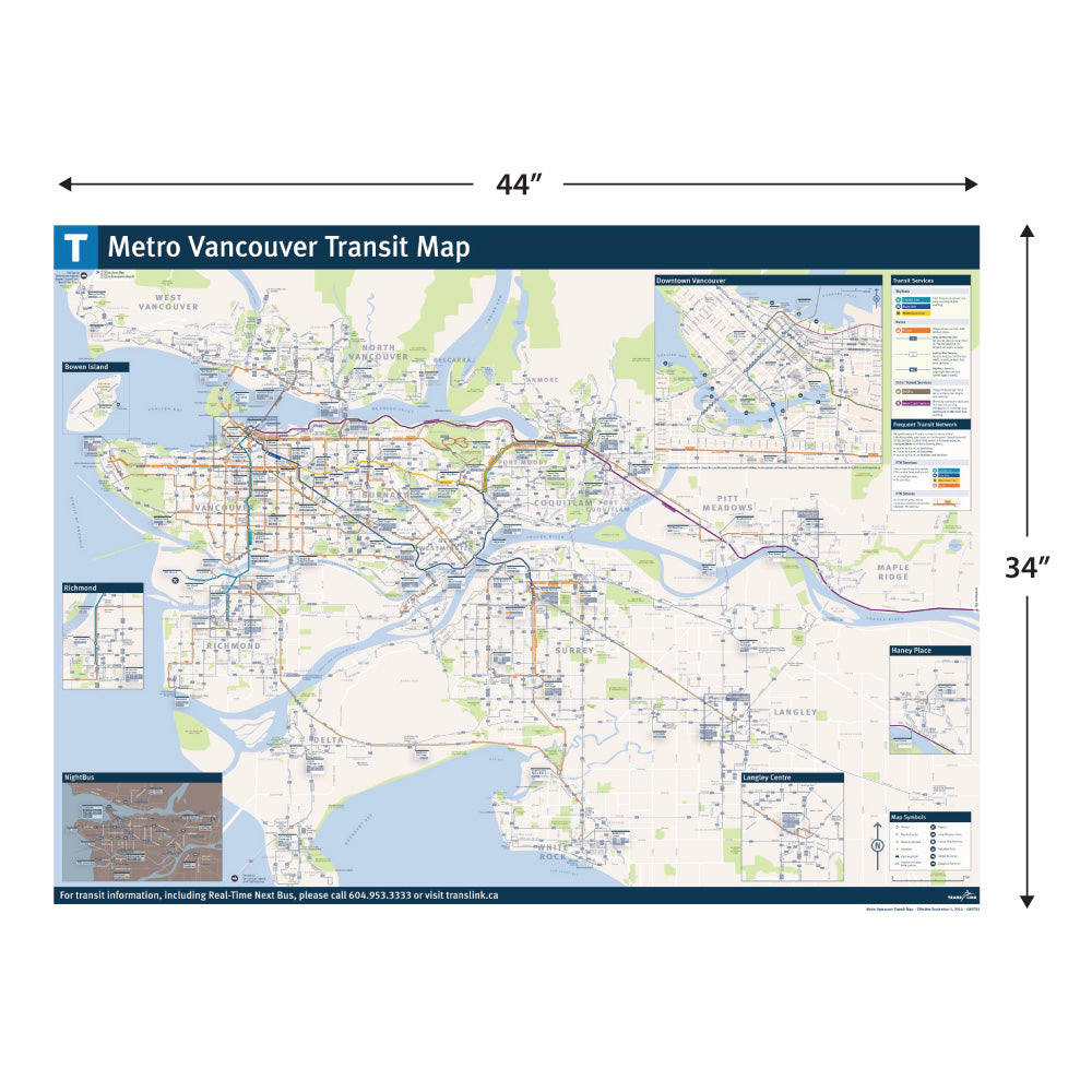 Metro Vancouver Transit Map Poster – TransLinkStore.ca